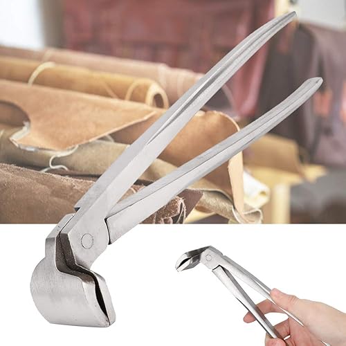 Miniatura 3 de Tnfeeon Alicates de cuero para manualidades con cabeza recta, prensa de cuero, alicates de corte lateral, pinzas para cinturón de cuero y bolsa