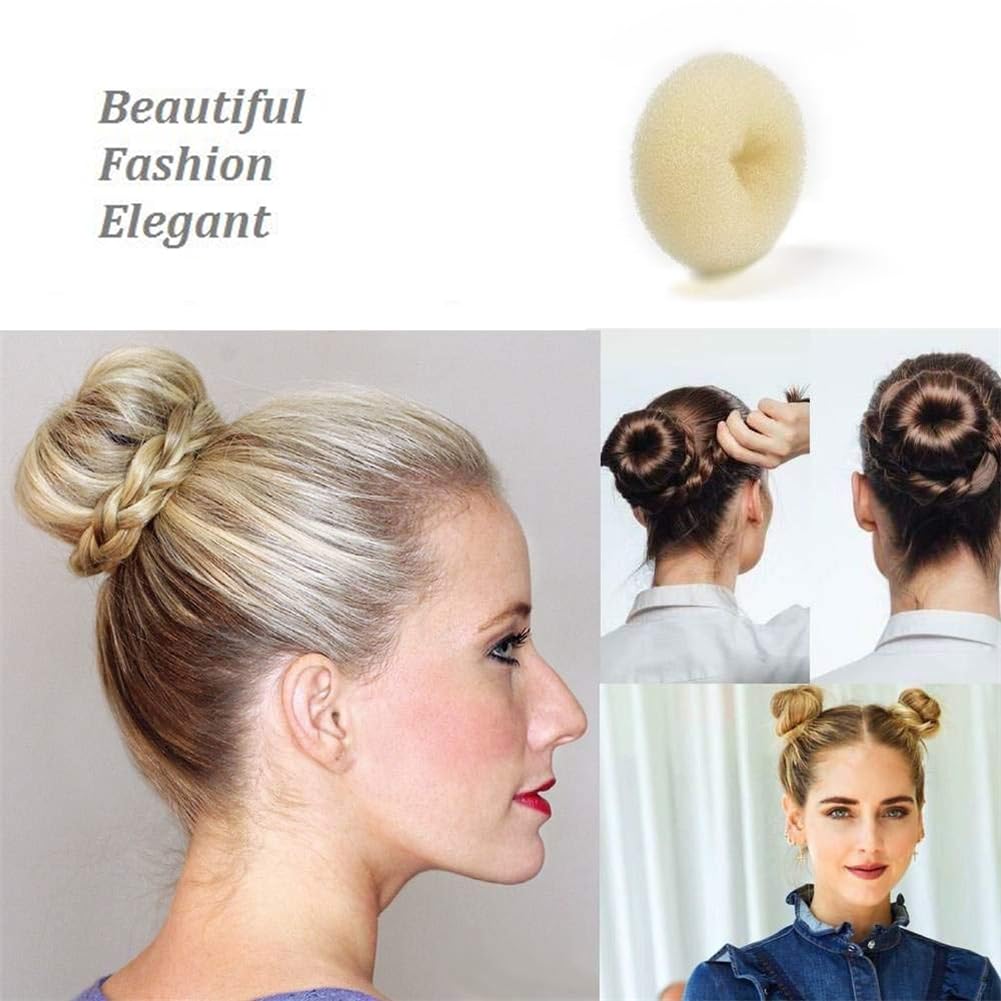 6 Stück 6 cm kleine Duttknoten, Donut-Haarknoten, für Kinder (Beige)