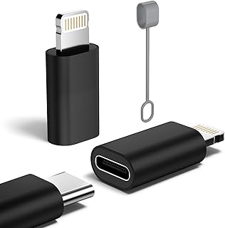 Adapter USB C na Lightning z certyfikatem MFi 27 W (2 sztuki) – szybka synchronizacja danych, adapter kabla Lightning na USB typu C do serii iPhone 14/13/12, iPada, AirPods, z pętlą zapobiegającą