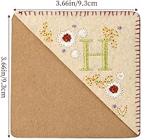 Vista 3 de Marcapaginas de esquina bordado - Marcadores personalizados de bricolaje con diseno de triangulo de fieltro de 26 letras - Bordado y hecho a mano