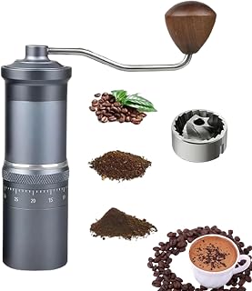 Molinillo de café manual, molinillo de café portátil de mano, con ajuste numérico externo ajustable, rebaba cónica de acero inoxidable CNC, ideal para viajes, camping, espresso, vertido, etc