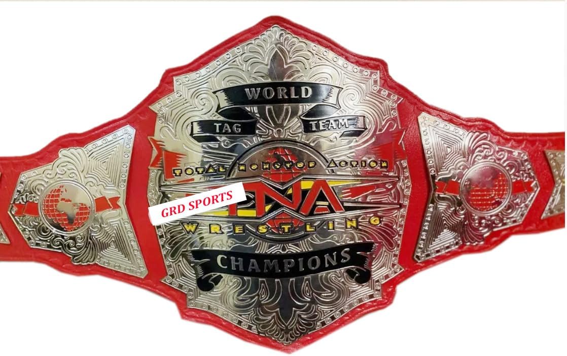 GRD TNA World Tag Team Wrestling Championship Belt Adult Silver Plated