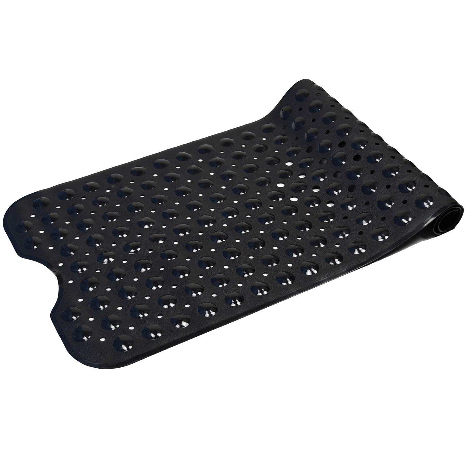 Bathafe 100x40CM Extra Long Non slip Bath Mats Anti slip Shower Tub Mats Strong Suction Bathtub Mats for Old Adults Childs,Solid Black