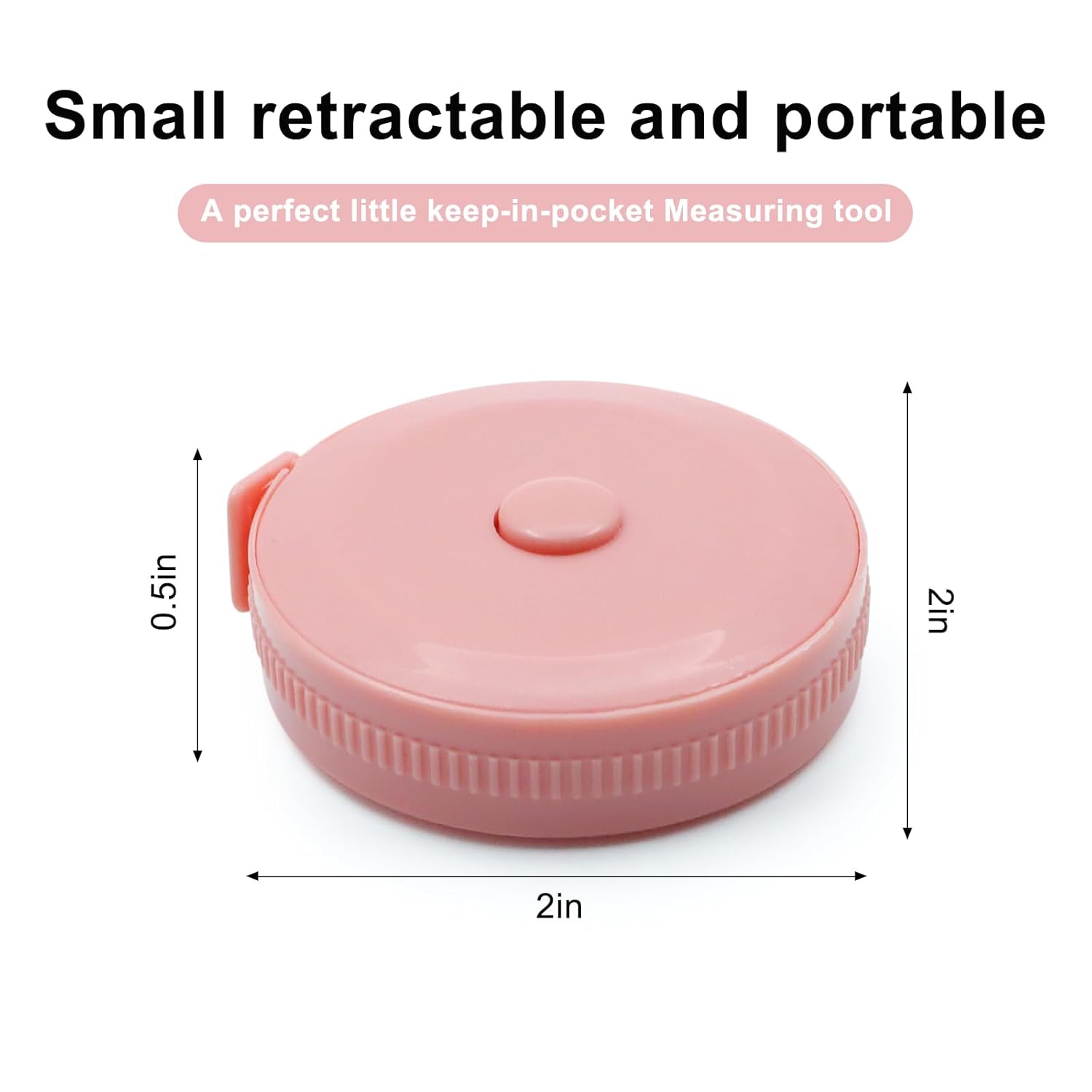 3 Pack Retractable Tape Measure, 60 inch/150 cm Mini Collectible Measuring Tape Small Push Button Dual Sided Tape Measure (Pink, Blue, Green)