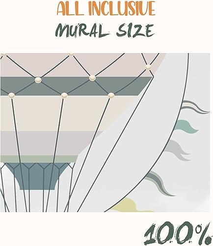 Miniatura 2 de WS Wallpaper Papel tapiz autoadhesivo para pared, diseño de aviones y globos en el cielo, vinilo autoadhesivo, decoración de habitación de bebé,