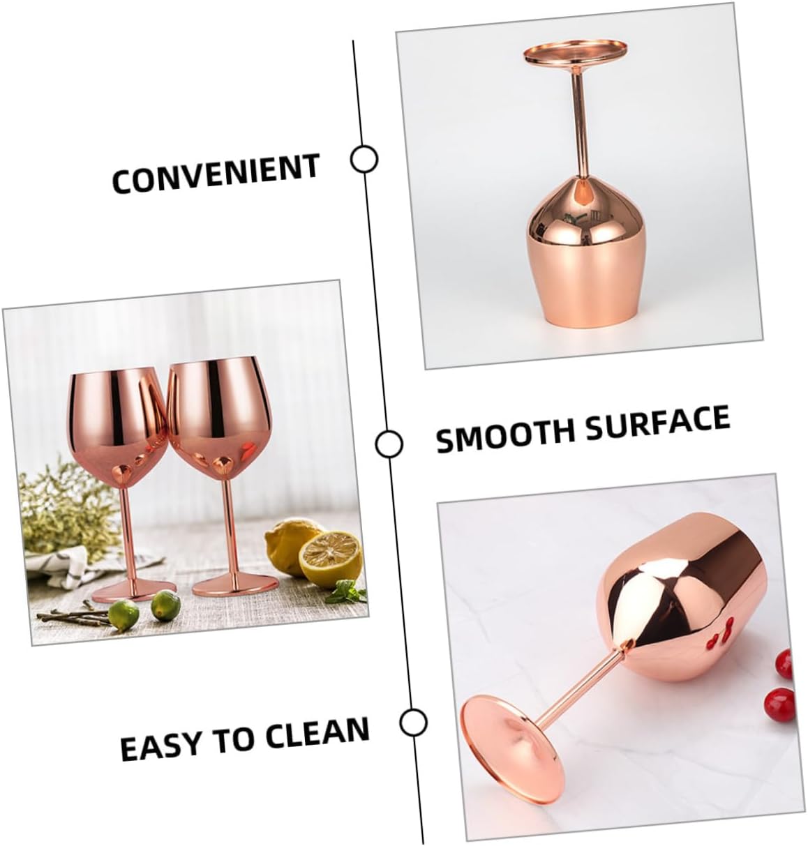 STOBAZA 2pcs Stainless Steel Stemmed Wine Goblets Shatterproof Drinkware for Parties Weddings and Outdoor Gatherings and Stylish Cocktail Cups