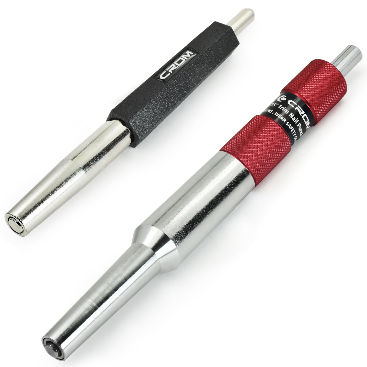 CROM Trim Nail Punch - Help Drive Trim Nails While Protecting Fingers from Hammer with Trim Nail Driver (2-Piece Set)