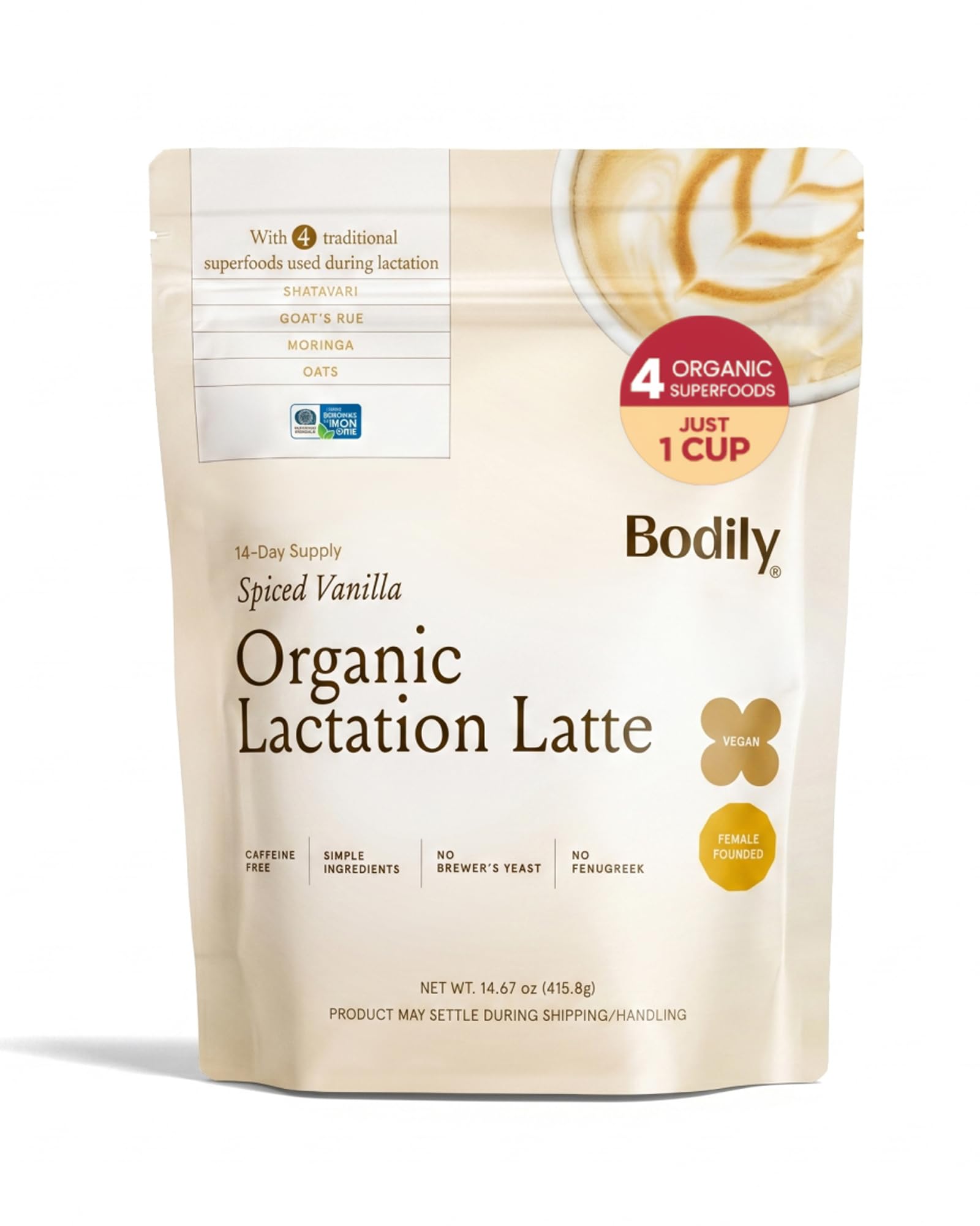 Amazon.com: Bodily Organic Lactation Latte Powder - Spiced Vanilla