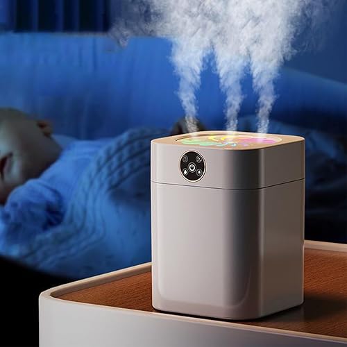 Miniatura 3 de Humidificador de niebla en aerosol de tres cabezales, humidificadores silenciosos para dormitorio, humidificadores de apagado automático ajustables