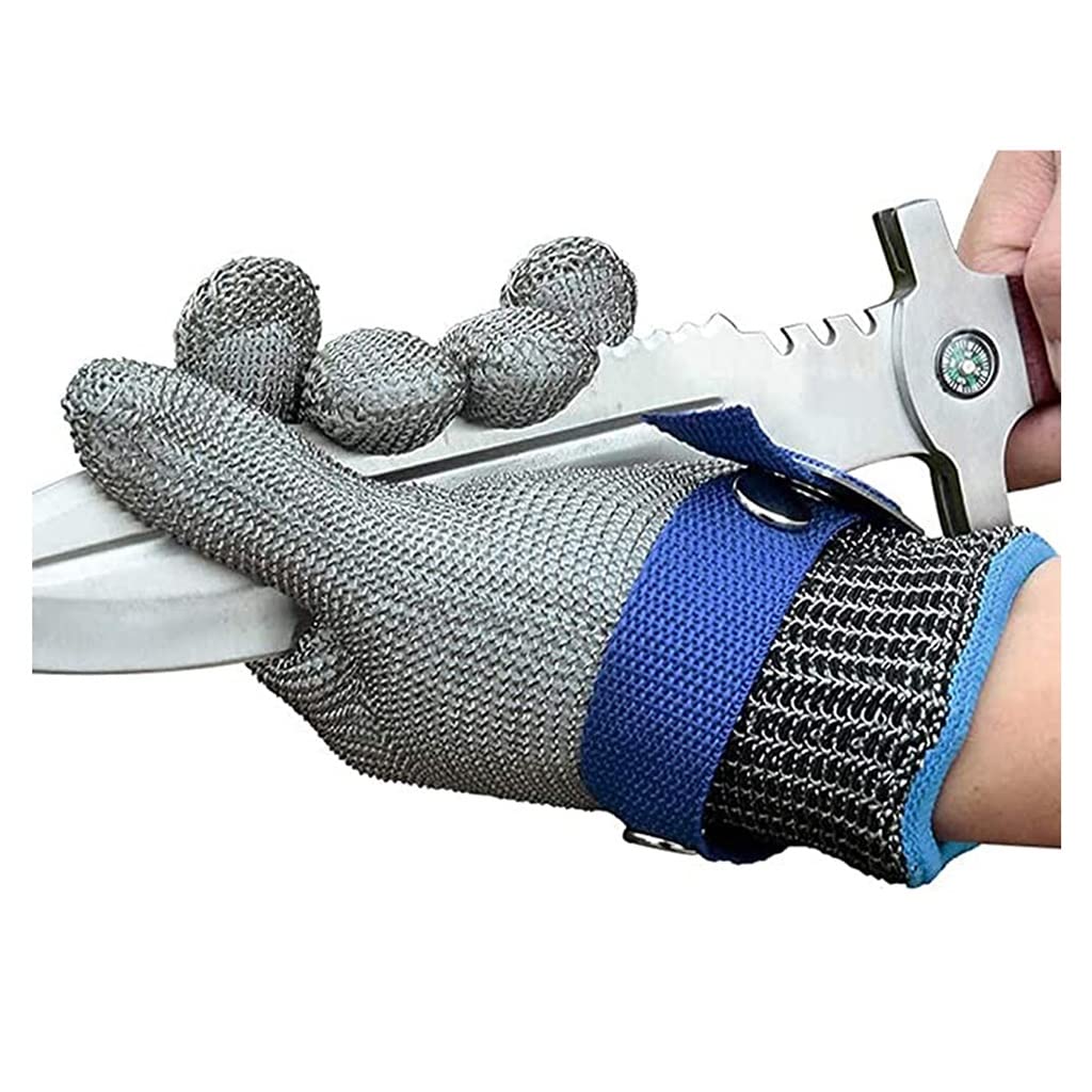 Gants de travail Gants De Jardinage En Plein Air Résistants Aux Coupures Gants De Travail De Sécurité En Fil D'acier Métallique, Durables Et Antirouille(6pcs/xl)