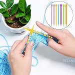 Knitting Needle Set, 7 Pcs Plastic Colored Knitting Needles Set Single Pointed Knitting Straight Pins for DIY Knitting, Sewing, Handmade