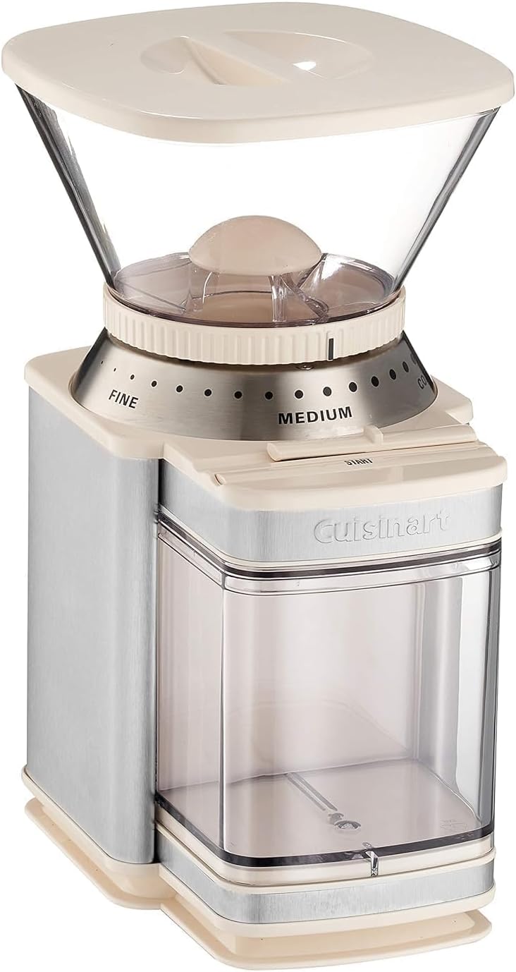 Cuisinart Coffee Grinder, Electric One-Touch Automatic Burr Coffee Grinder with 18-Position Grind Selector, Cup Size Selector for 4 – 18 Cups, Cream Stainless Steel