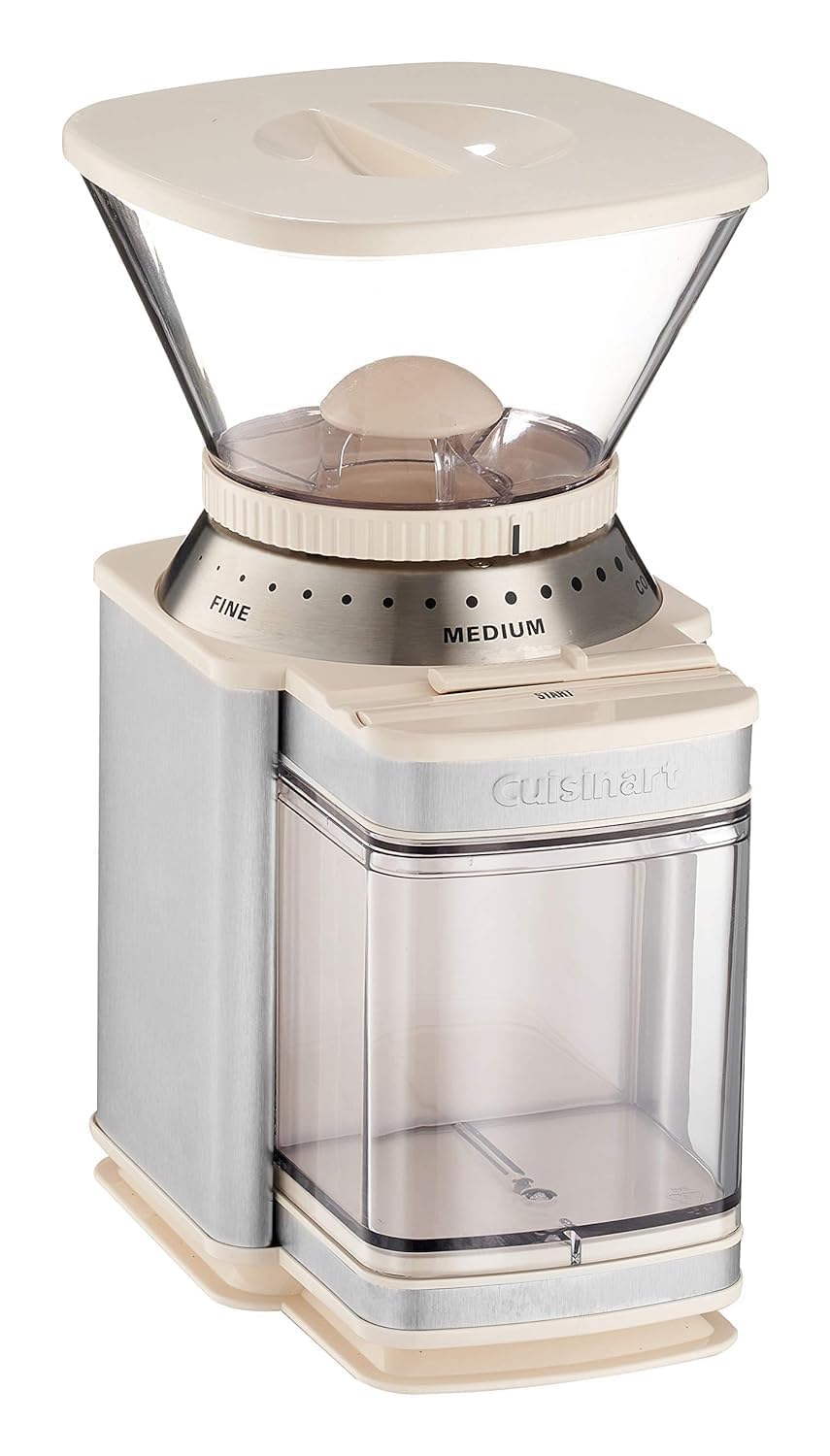 Cuisinart Coffee Grinder, Electric One-Touch Automatic Burr Coffee Grinder with 18-Position Grind Selector, Cup Size Selector for 4 – 18 Cups, Cream Stainless Steel