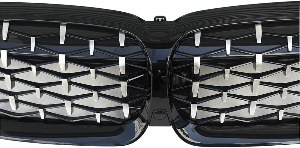 New G20 G28 Diamond Grille for BMW 3 Series Front Mesh Kidney Grills Front Bumper Replacement Grille 2019 2020 (Silver)