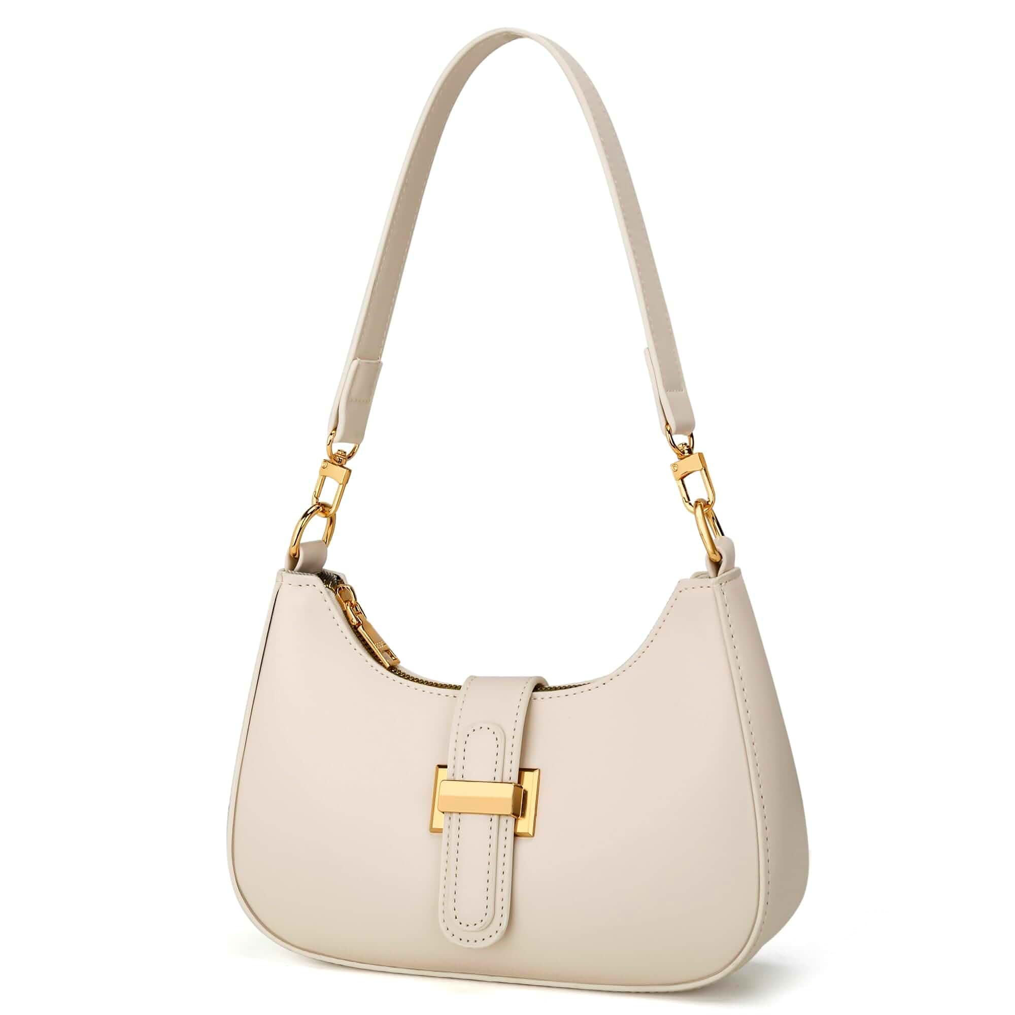 KKXIU Small Shoulder Bag for Women, Cute Clutch Purses for Women Vegan Leather Hobo Handbag with Removable Strap, Trendy Crescent Bag, Inner Zip Pocket, 3 Inner Card Slots