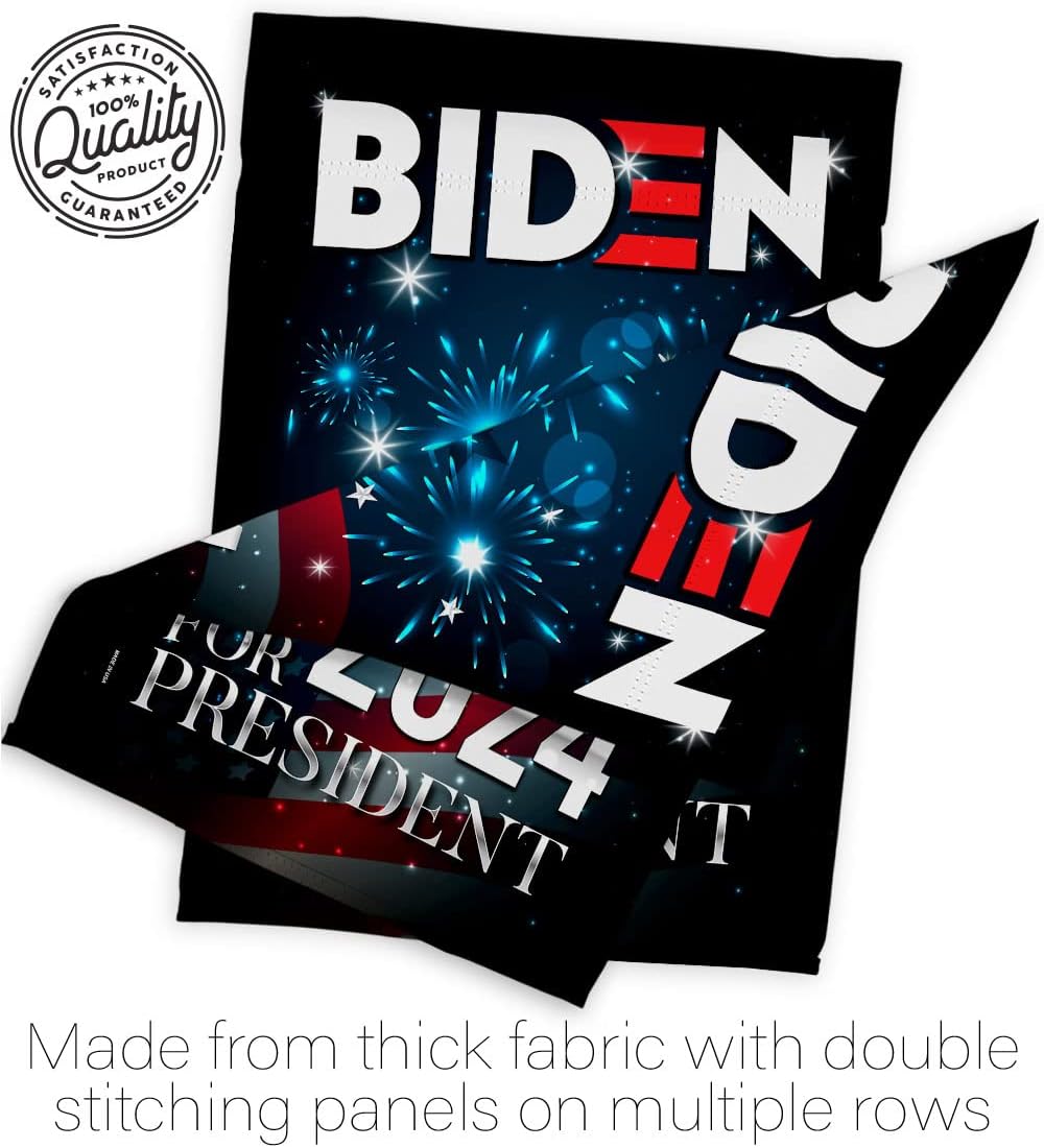 Biden Harris Flag President House Flag Pack Patriotic Vote Democrat Republican Tea Party United State American Election Embroidery Banner Small Garden Yard Gift Double-Sided, Made in USA