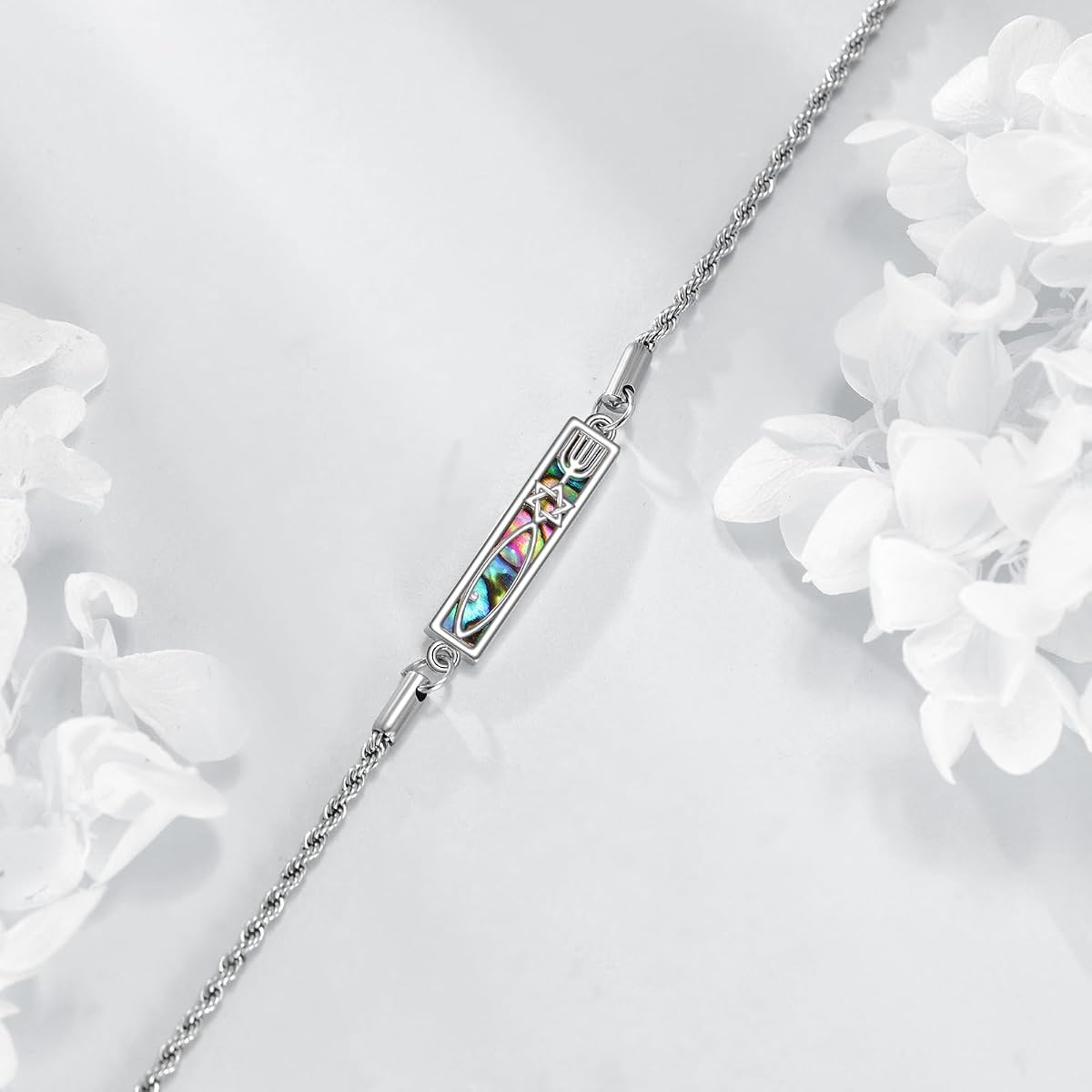 The Recycled Silver Mezuzah Bracelet view 4