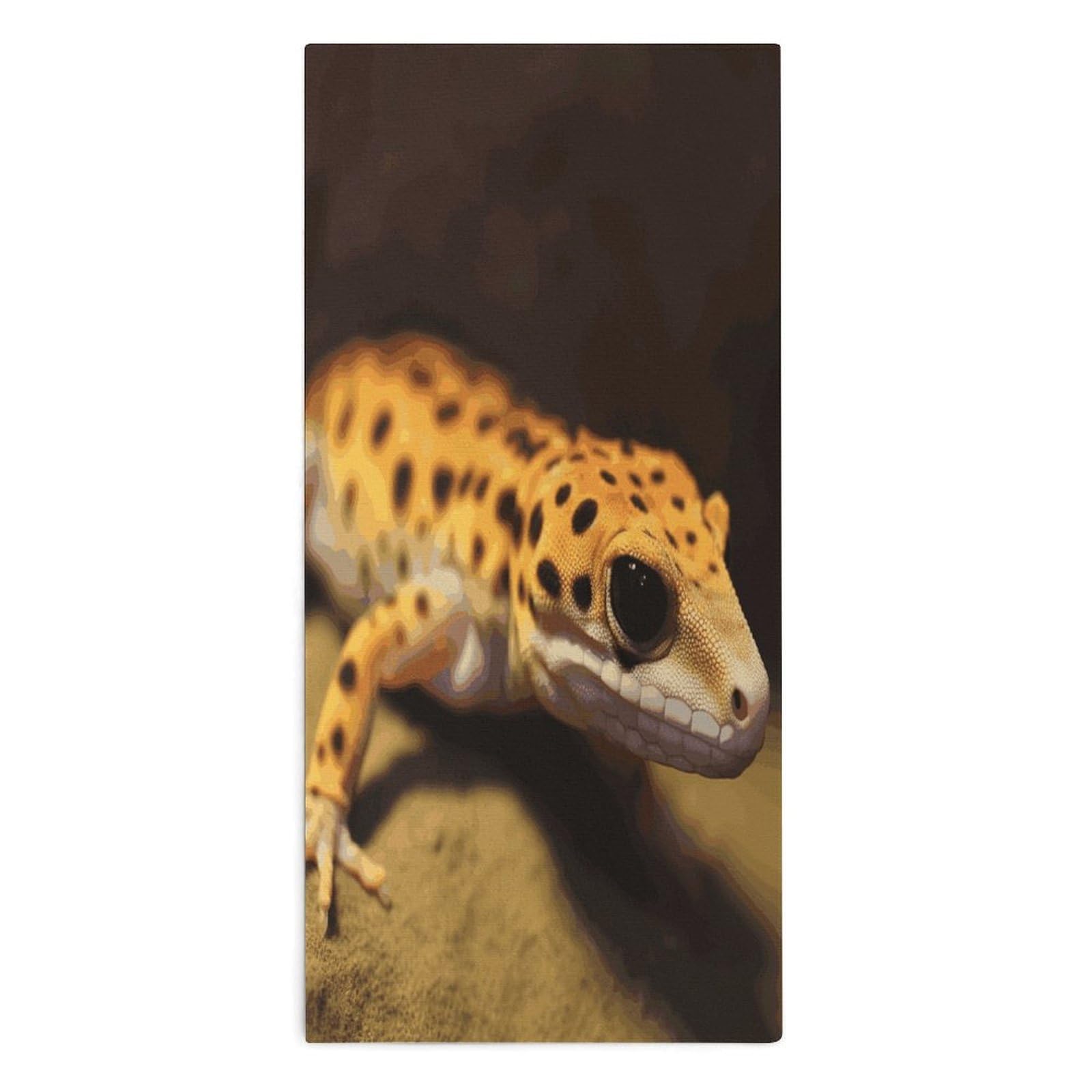 YUXBVKRS Leopard Little Gecko Hand Towels for Bathroom 14x29 Inch