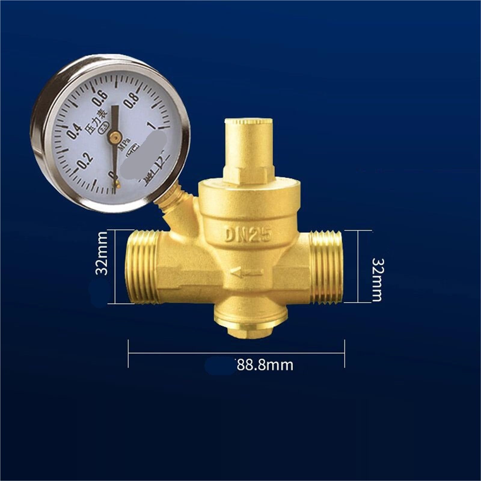 Válvula reductora de agua ajustable, válvula reguladora presión latón con rosca macho, 1/2 ", 3/4" y 1" Para Grifo De Riego De JardíN