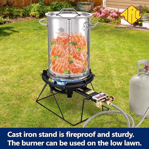 ARC Outdoor Propane Burner Stove, 13" Single Propane Wok Burner, Cast Iron Portable Wok Burner With Sturdy Stand, Bilateral Control Rings and 0-20 PSI Adjustable regulator, Stainless Steel Hose by ARC Advanced Royal Champion - Image 5