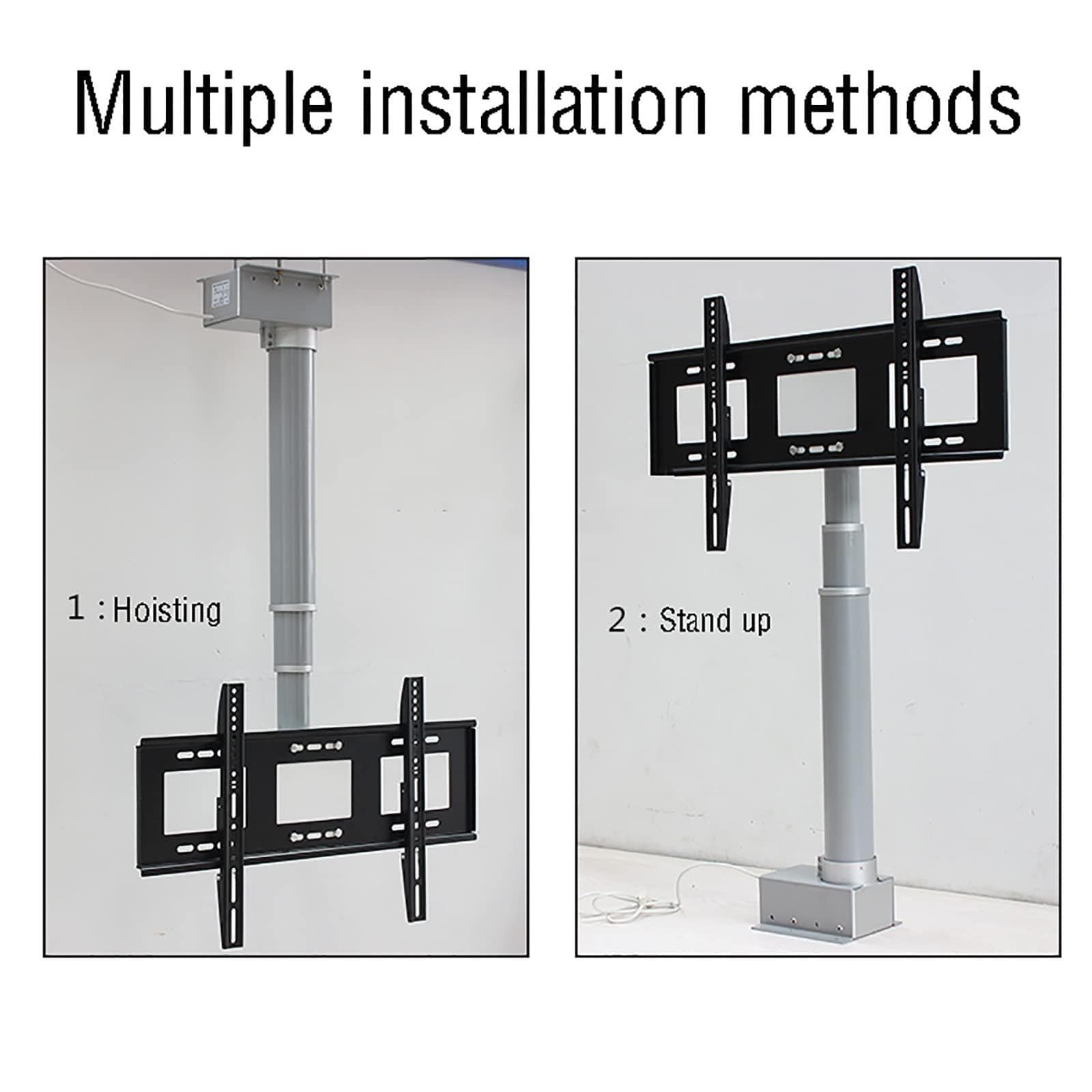 Elevador Eléctrico Para TV De Altura Ajustable Con Control Remoto, Dos Métodos De Instalación, Compatible Con Televisores De Perfil Bajo De 26 a 70 Pulgadas,150cm