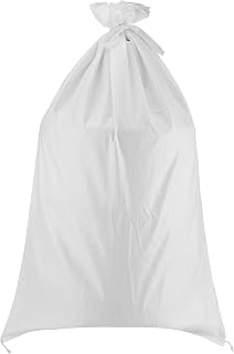 100 Pack 14x24 Inch Heavy-Duty White Woven Polypropylene Empty Sandbags for Flood Control, Hurricanes, Construction & Emergencies