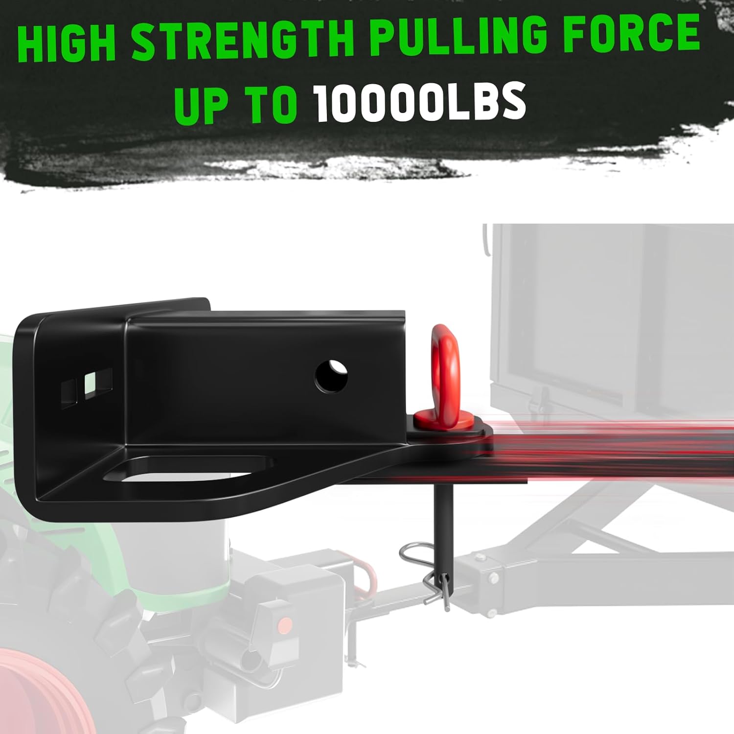 Zero Turn Lawn Mower Hitch with 2" Receiver, 6mm Thicker Heavy Duty Steel Bolt On Trailer Hitch with Chain Slot & Hitch Pin & Clip, Universal Fit for Tractor, ATV, Trailer