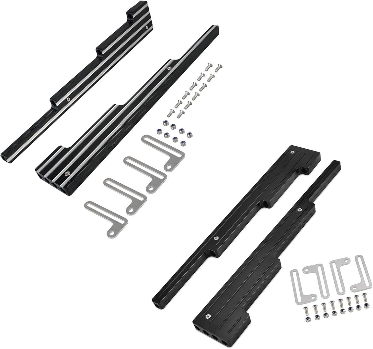 Bevinsee 2 Sets SBC Spark Plug Wire Holder Compatible with Chevrolet SBC BBC 350 396 402 427 454 Engines, Compatible with Ford V8 289 302 351W 390 429 460, Billet Aluminum