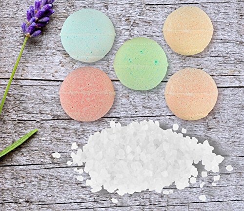 Bath Bombs Spa Gift Set 5 Usa Designed Fizzies, With Bath Salt, Garden Sage, Lemon Cedar, Hawaiian Blue, Ruby Grapefruit, Violet, Infused With Jasmine, Sweet Orange, Sandalwood, Ylang Oil, Vitamin E, #TOP3