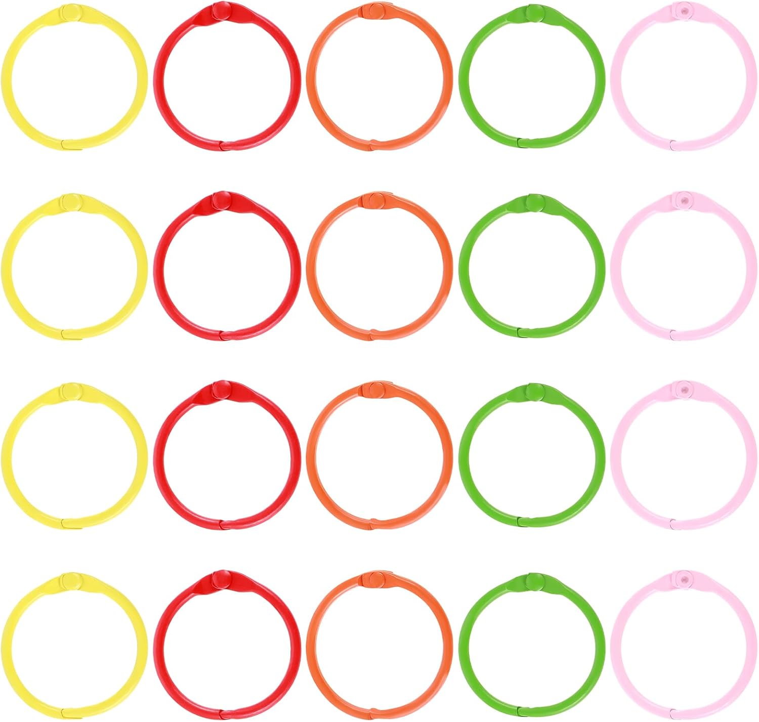 Thinp 20 Pcs Binder Rings,Colorful Loose Leaf Binder Rings