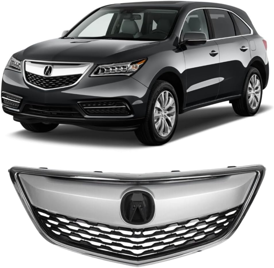 Front Bumper Grille Grill With Chrome Trim Fit For 2014 2015 2016 Honda Acura MDX