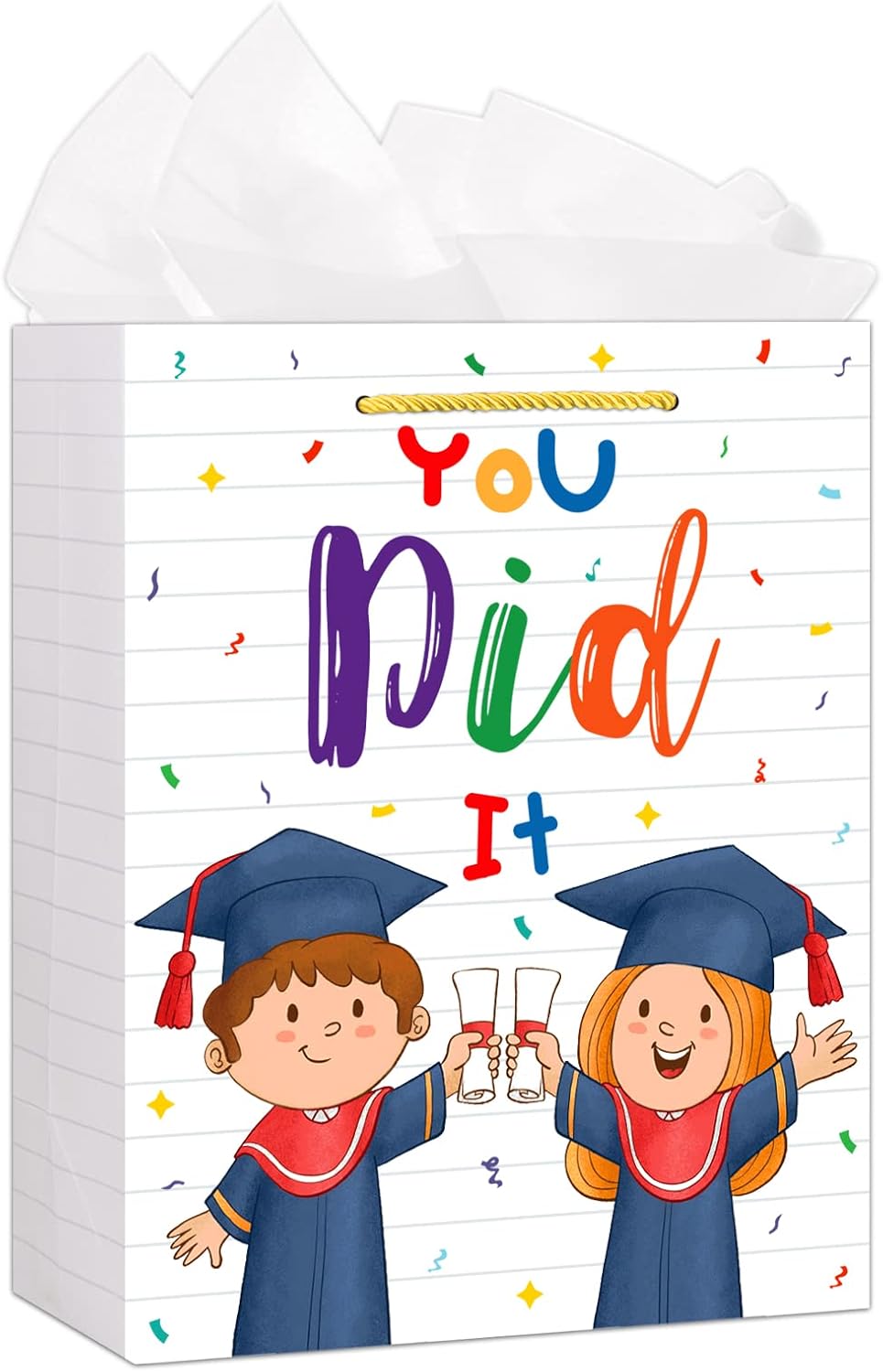 SICOHOME Graduation Gift Bag for Kids 11.5" You Did It