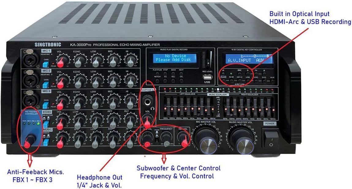 Singtronic KA-3000Pro Front Panel Overview