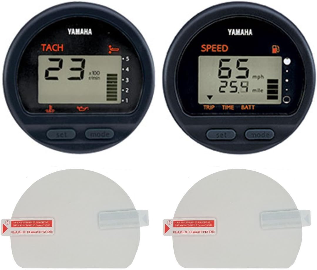 Console Guard Console Guard Boat Gauge Screen Protector for Yamaha Outboard Round Digital Multi-Function Tachometer, Speedometer, and Fuel Management, Sun Protector, Anti-Scratch, HD Clear [2-Pack]
