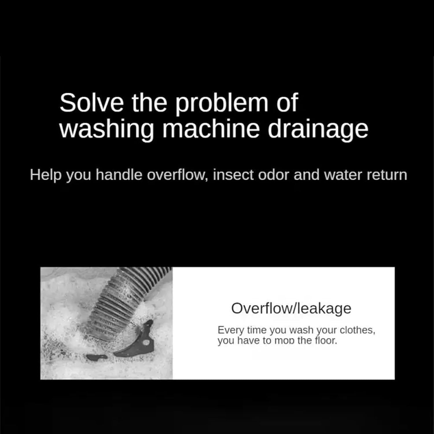 Washing Machine Sewer Interface Floor Drain Tee Joint Deodorant Drain Pipe Toilet Sewer Elbow Drain Gang Cover Bathroom Sink (Color : L-Shaped with Cover)