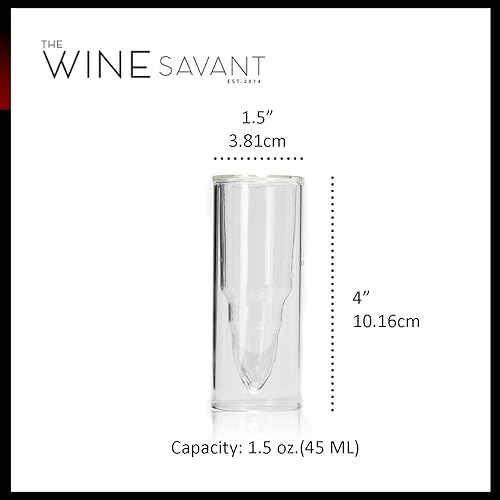 Miniatura 5 de The Wine Savant Vasos de chupito de 3.5 onzas con forma de bala de calibre 50 (juego de 4) vasos de cóctel para beber, también se pueden utilizar