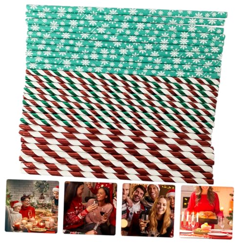 150 pcs Pitillos de Papel Desechables Navideños miniatura 3