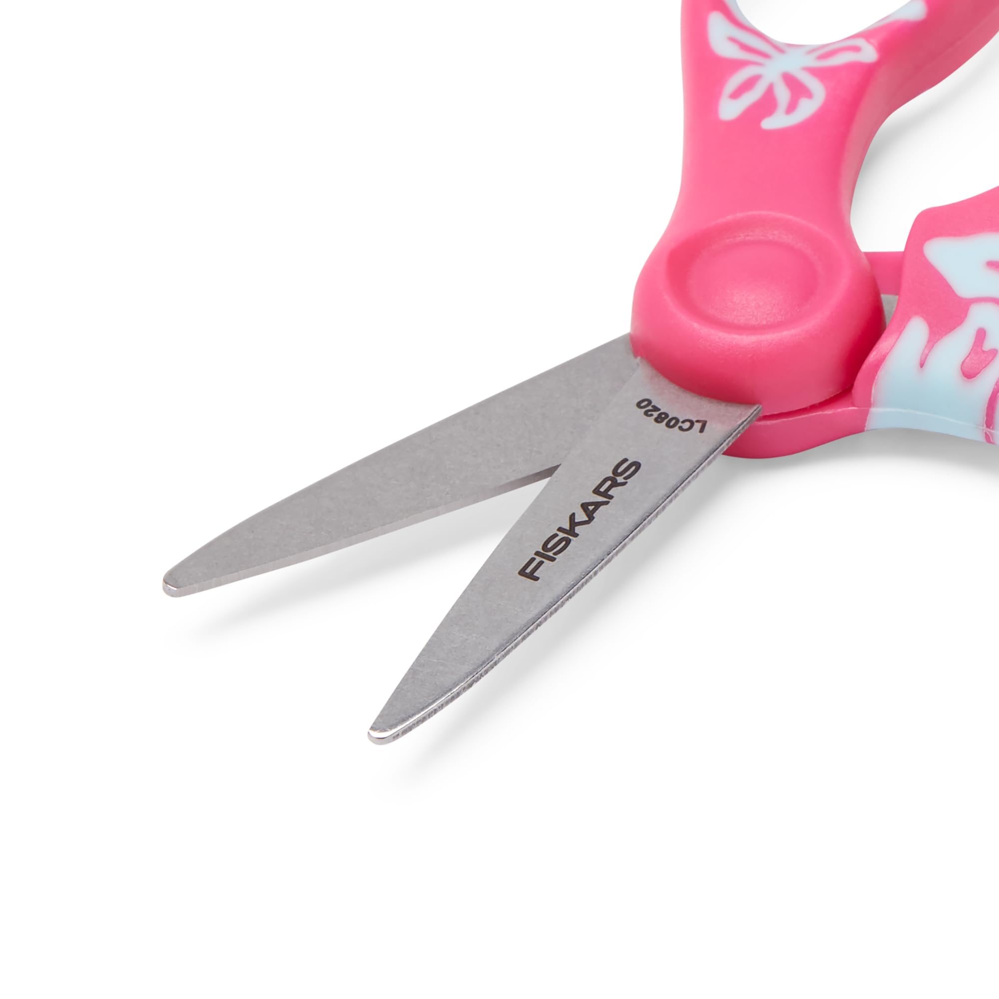Fiskars Kinderschere SoftGrip Glitzer – 12,7 Cm, Spitze Spitze, Für Rechtshänder, Altersgerecht 4–7 Jahre (rosa)