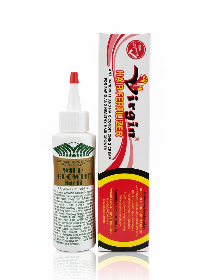 Virgin Hair Fertilizer & Wild Growth Hair Oil Combo Set