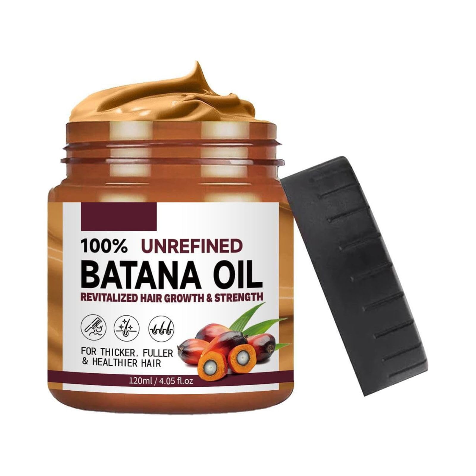 Raw Batana Oil for Hair Growth: 100% Natural Pure Dr. Sebi Batana Oil from Honduras - Unrefined Hair Growth Oil Prevents Hair Loss - Eliminates Split Ends Increases Shine, brown