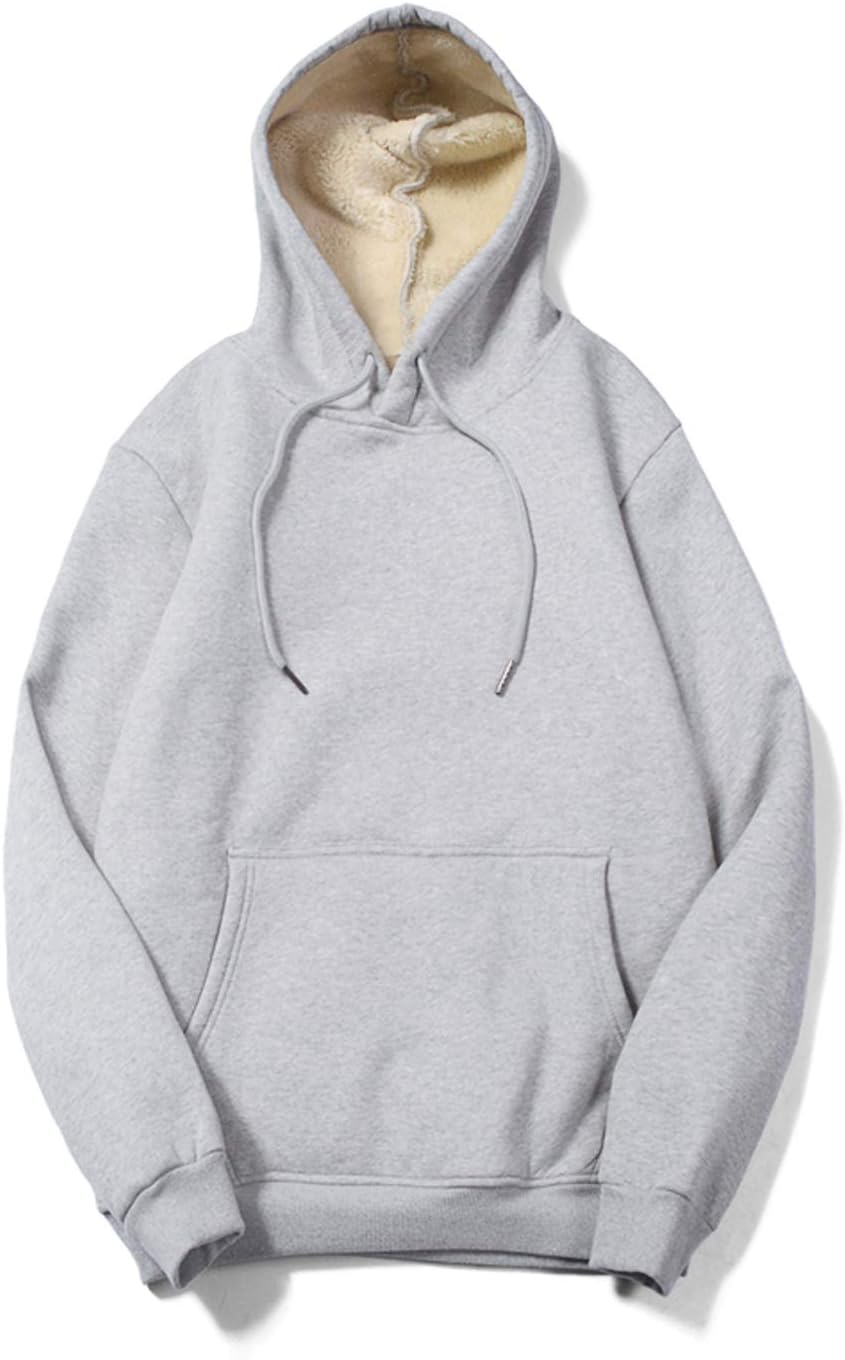 Snoly Men's Winter Sherpa-lined Pullover Sweatshirts Active Fleece-lining Hoodies Coats