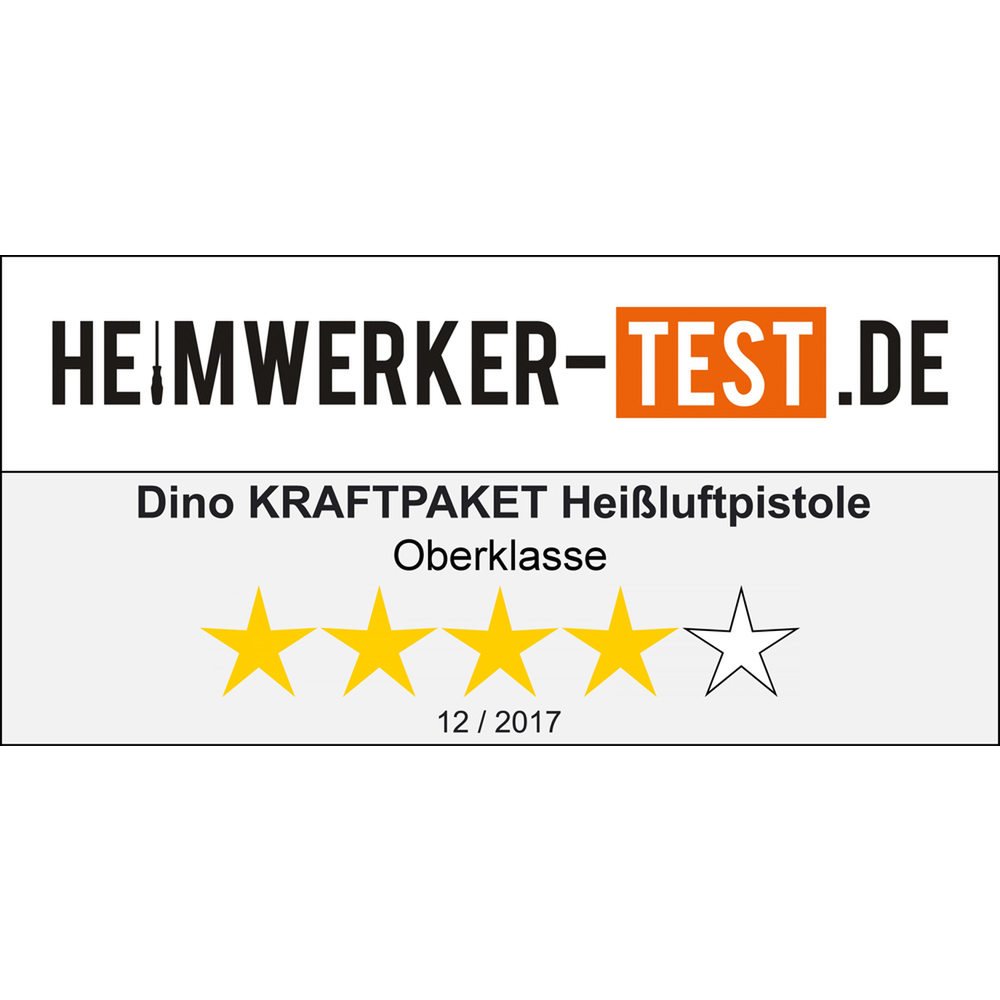 Dino KRAFTPAKET PROFI Heißluftpistole 2000W 60 Temperaturstufen 50-650°C programmierbar Kühlstufe 250-500L/min Heißluftgebläse Keramik Heizelement Display Memory Koffer Zubehör