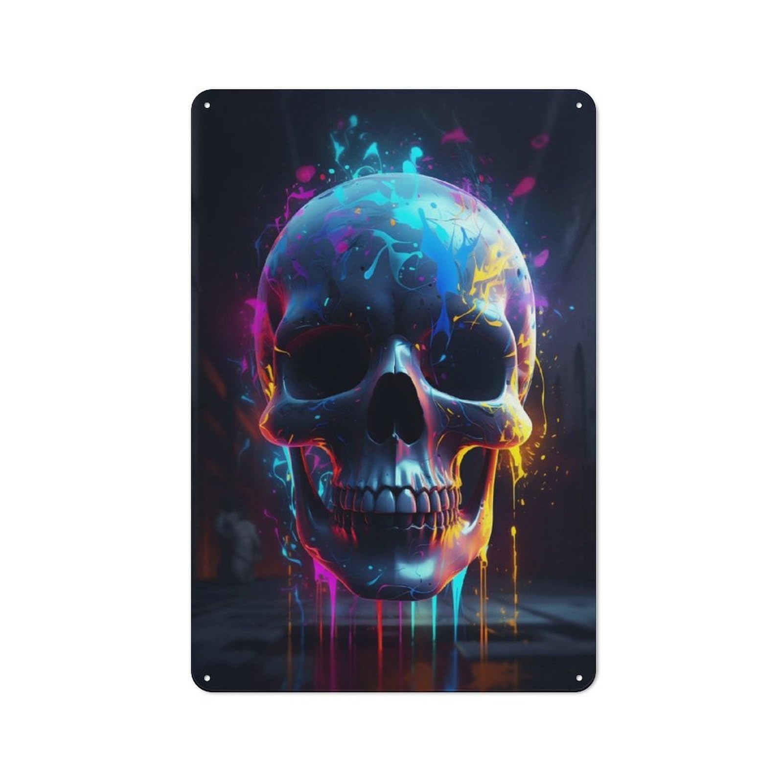 Junmoney Leaking Skull Vintage Tin Wall Plaque 30X20cm For Workshop Wall, A Decorative Christmas Gift For Makers And Diy Enthusiasts