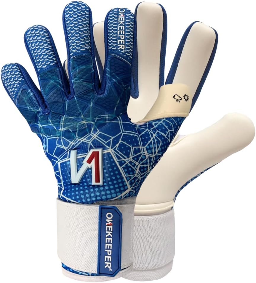 ONEKEEPER C-TEC Goalkeeper Gloves – No Finger Spines – Cold Weather with Thin Neoprene Backhand – Pro Goalie Gloves, 3.5mm Contact Latex, Negative Cut, Sizes 5-12