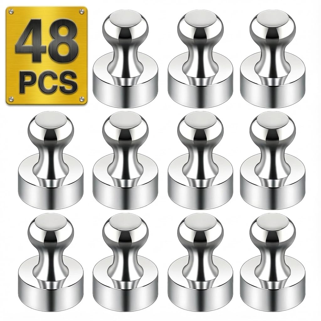 Push Pin Magnets - 60 Pack 7 Assorted Color Strong, Office, Use at Kitchen Home and School Classroom, for Refrigerator Dry Erase Board and Whiteboard. — Amazon image 21