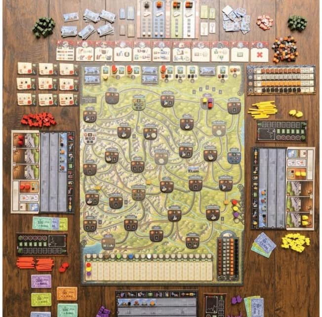 Capstone Games Imperial Steam Strategy Board Game for 2 to 5 Players, Heavy Economic Railroad with Worker Placement, Route Building, Industrial Expansion & Resource Optimization | Ages 12+ | 120 Min