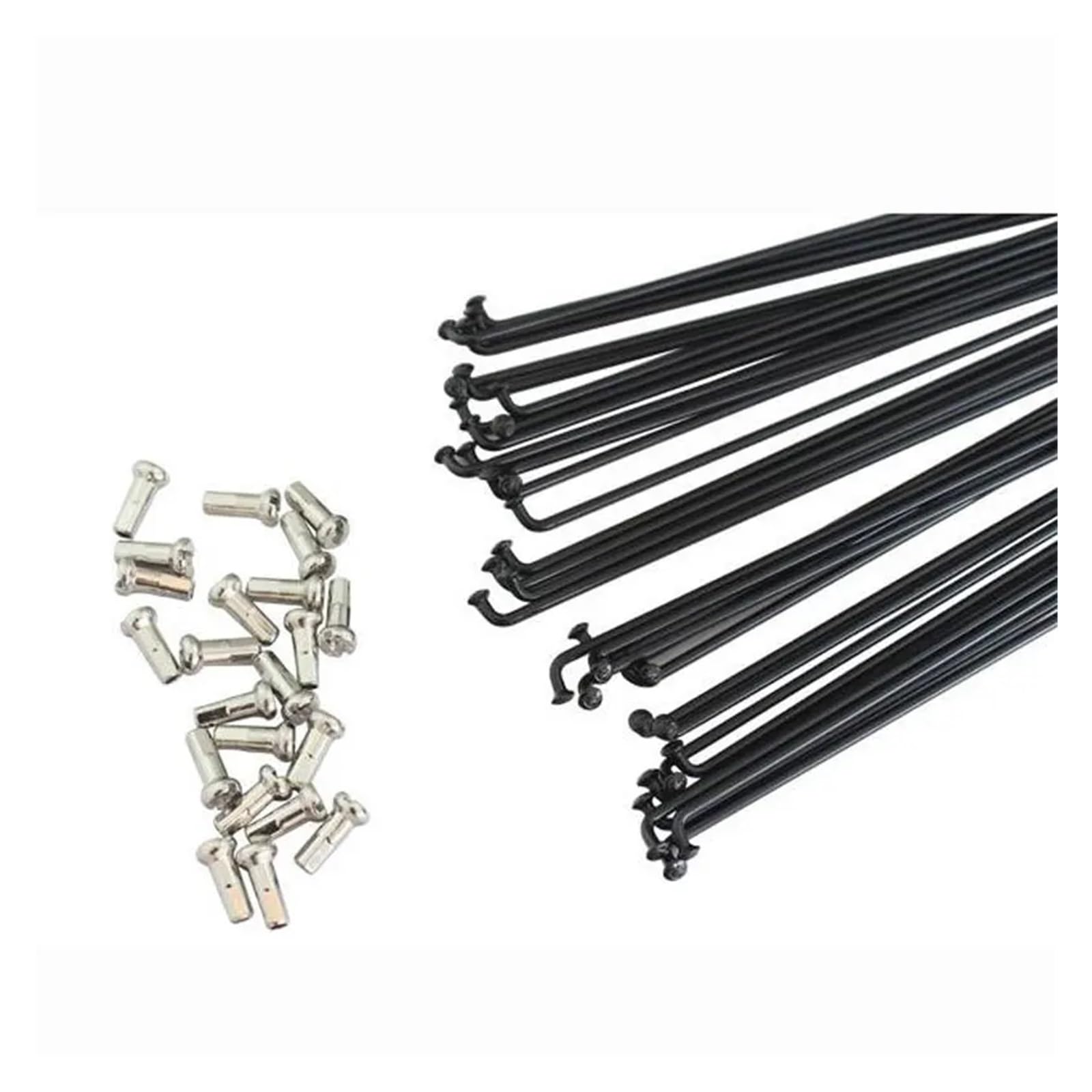 36 radios de acero para bicicleta de montaña/carretera, 14G/14K, color negro, 170 mm-350 mm