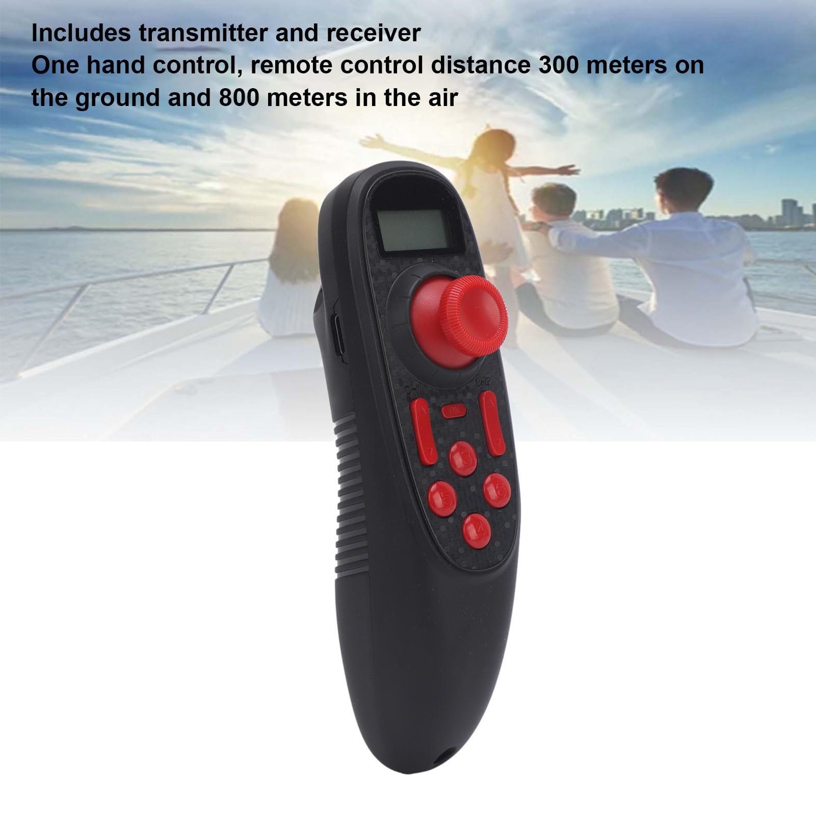 Receptor Transmisor RC Impermeable Control de 6 Canales para Barcos RC Tanques Modelos Subacuáticos Plástico 173g