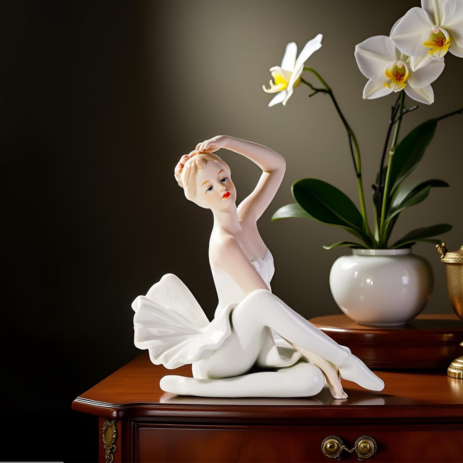 MTME Figuras de Porcelana Ballet, Estatua esculpida, artesanía, artículos de Arte, Escultura, decoración, Regalo, decoración del hogar. (D)