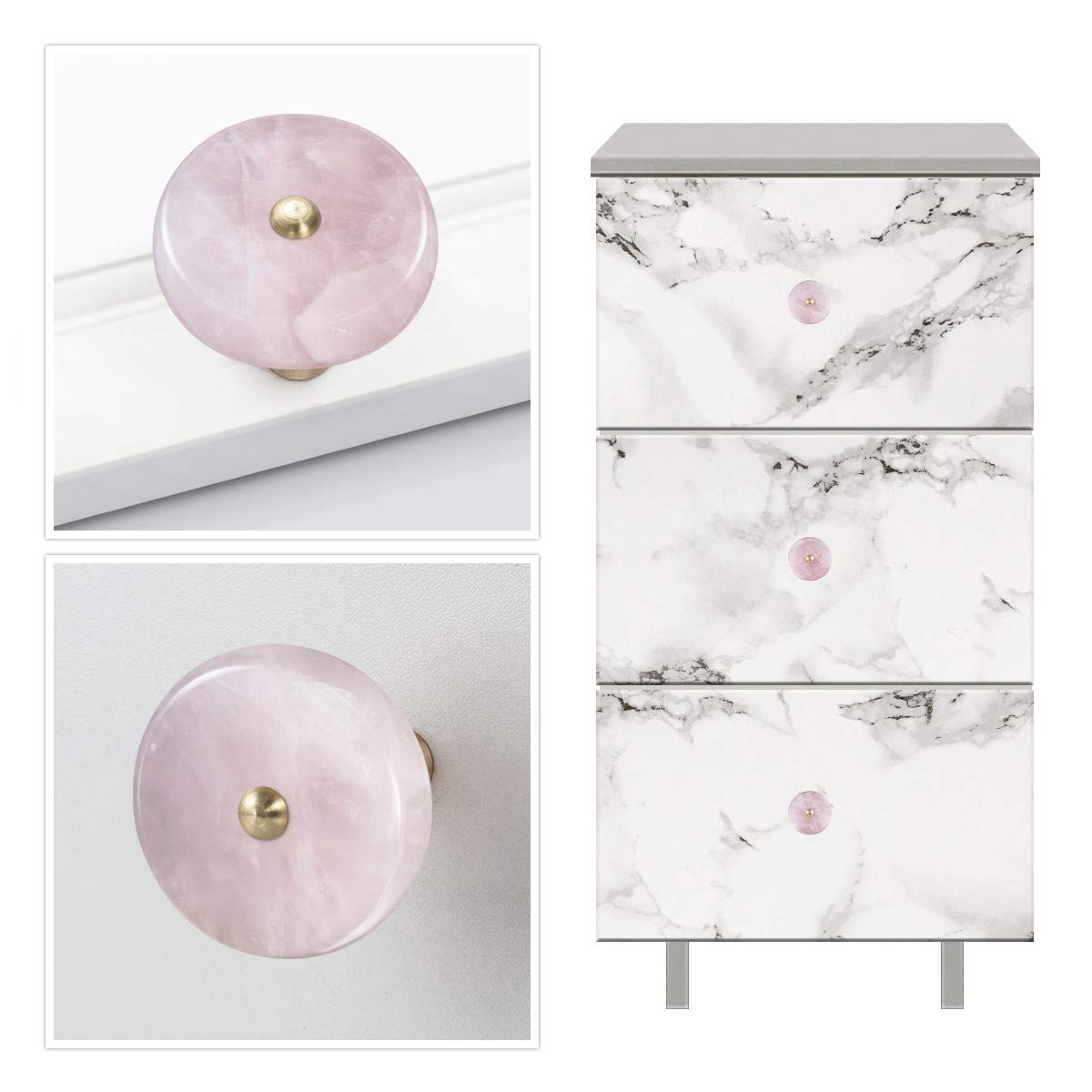 Mookaitedecor Quartz Rose Goutte D'eau Pendentif Collier Pierre